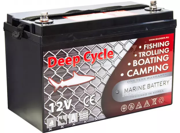 Тяговый аккумулятор для лодочного электромотора Marine Deep Cycle AGM 100Ah 12V