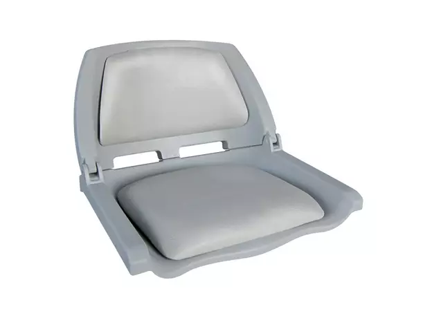 Сиденье пластмассовое складное с подложкой Molded Fold-Down Boat Seat, серое