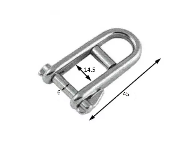 Скоба такелажная с пальцем 6 мм AISI 316