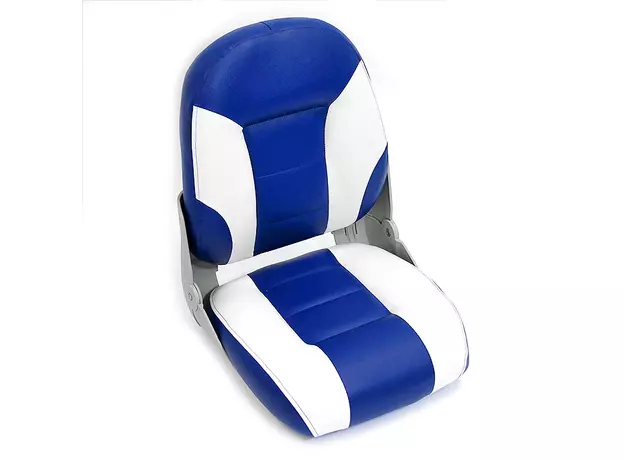 Сиденье мягкое складное Cruistyle III High Back Boat Seat, бело-синее