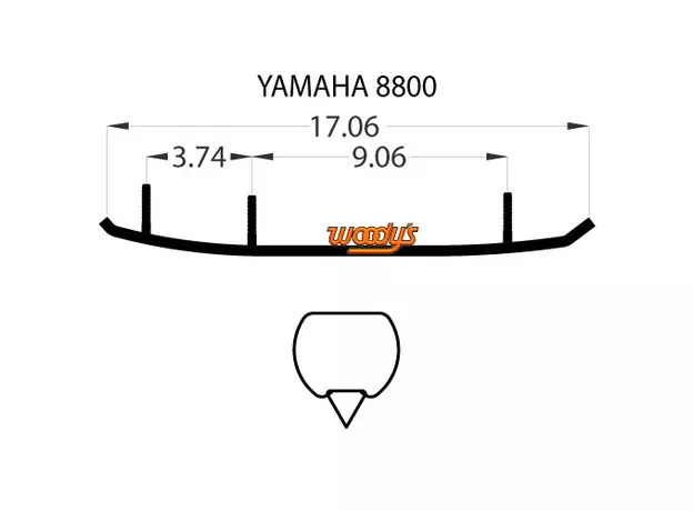 Коньки для лыж снегохода Yamaha TYV4-8800
