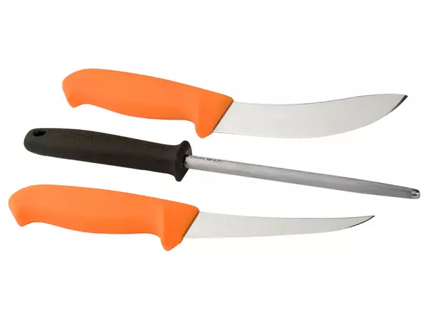 Охотничий набор HuntingSet 3000 Orange (2 ножа, заточка, чехол) (12098)